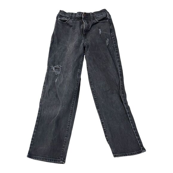 Universal Thread Womens Straight Cropped Jeans Black Distressed Denim 2 - Picture 1 of 14